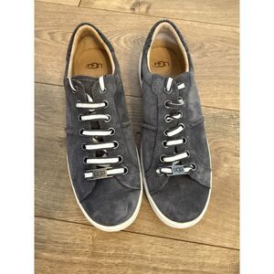 UGG 8 Womens Milo Suede Lace up Grey Charcoal sneaker Leather platform fashion
